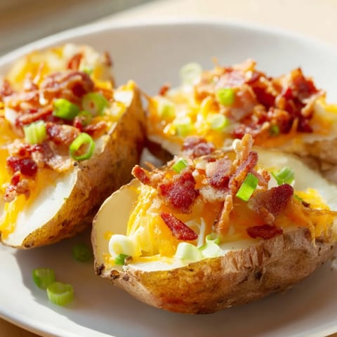 A close-up of fully loaded Potato Skins: the perfect American appetizer, savory and delicious.