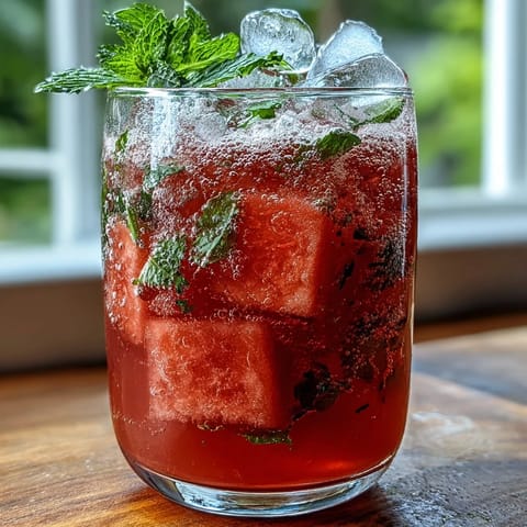 Vibrant Watermelon Lime Sparkling Punch with fresh mint and lime slices in a clear pitcher, perfect for spring parties.