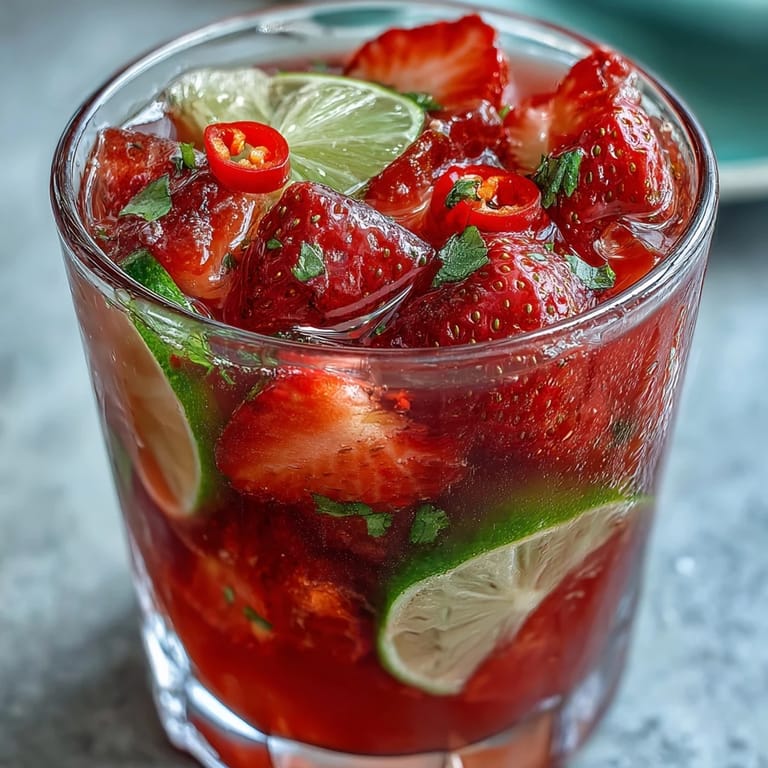 Taste the sweet strawberries and tangy lime in this spicy mocktail.
