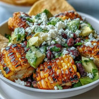Vibrant grilled corn and black bean taco salad bursting with fresh flavors and lime dressing.