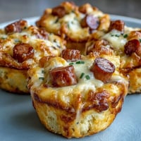 Golden mini corn dog muffins with juicy hot dog centers, perfect for parties.